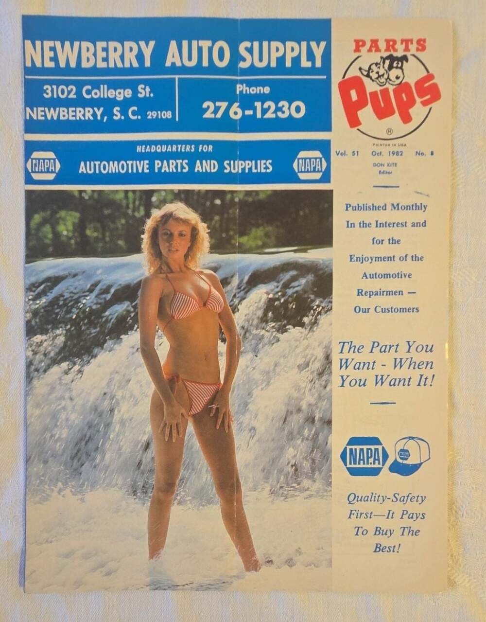 Vintage NAPA Parts Pups Magazine Vol. 51 No. 8 October 1982